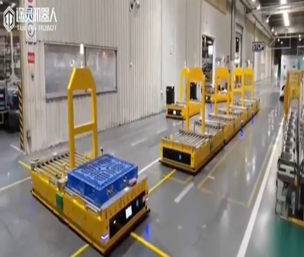 雙舵輪全向滾筒AGV應(yīng)用